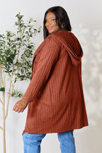 Basic Bae Full Size Hooded Sweater Cardigan - LoveNest Treasures