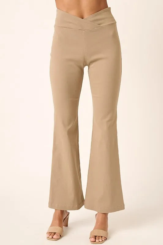Mittoshop Surplice V Waist Flare Pants - LoveNest Treasures