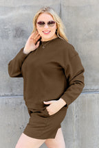 Double Take Full Size Texture Long Sleeve Top and Drawstring Shorts Set - LoveNest Treasures