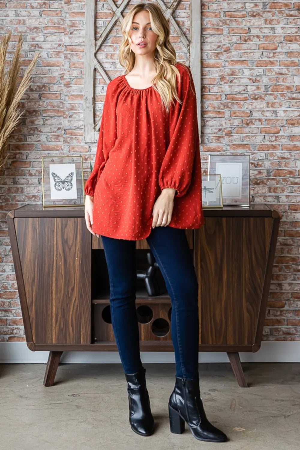 Heimish Full Size Swiss Dot Off Shoulder Top - LoveNest Treasures