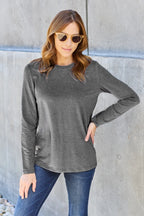 Basic Bae Full Size Round Neck Long Sleeve Top - LoveNest Treasures