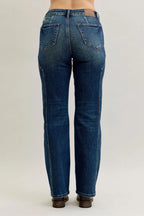 Judy Blue Full Size Seam Detail Straight Leg Jeans Plus Size - LoveNest Treasures