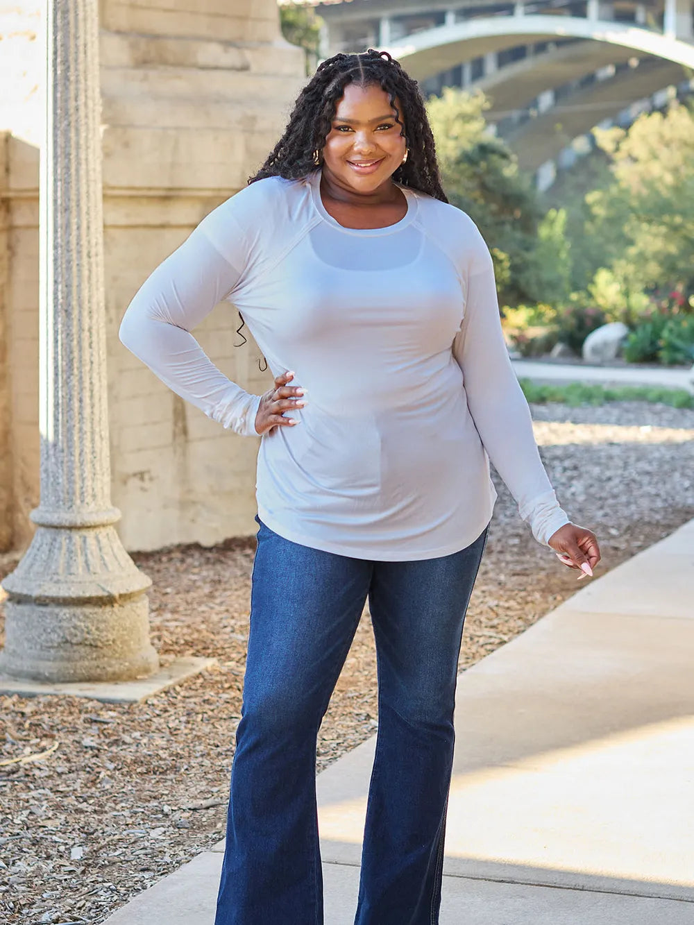 Basic Bae Full Size Round Neck Long Sleeve T-Shirt - LoveNest Treasures
