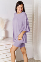 Basic Bae Full Size Soft Rayon Three-Quarter Sleeve Top and Shorts Set - LoveNest Treasures