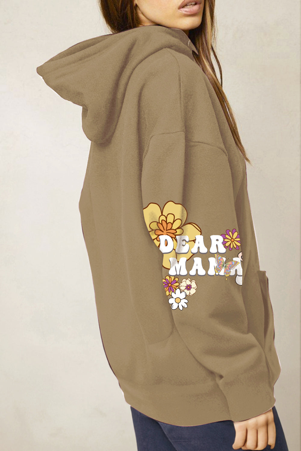 Simply Love Simply Love Full Size DEAR MAMA Flower Graphic Hoodie - LoveNest Treasures