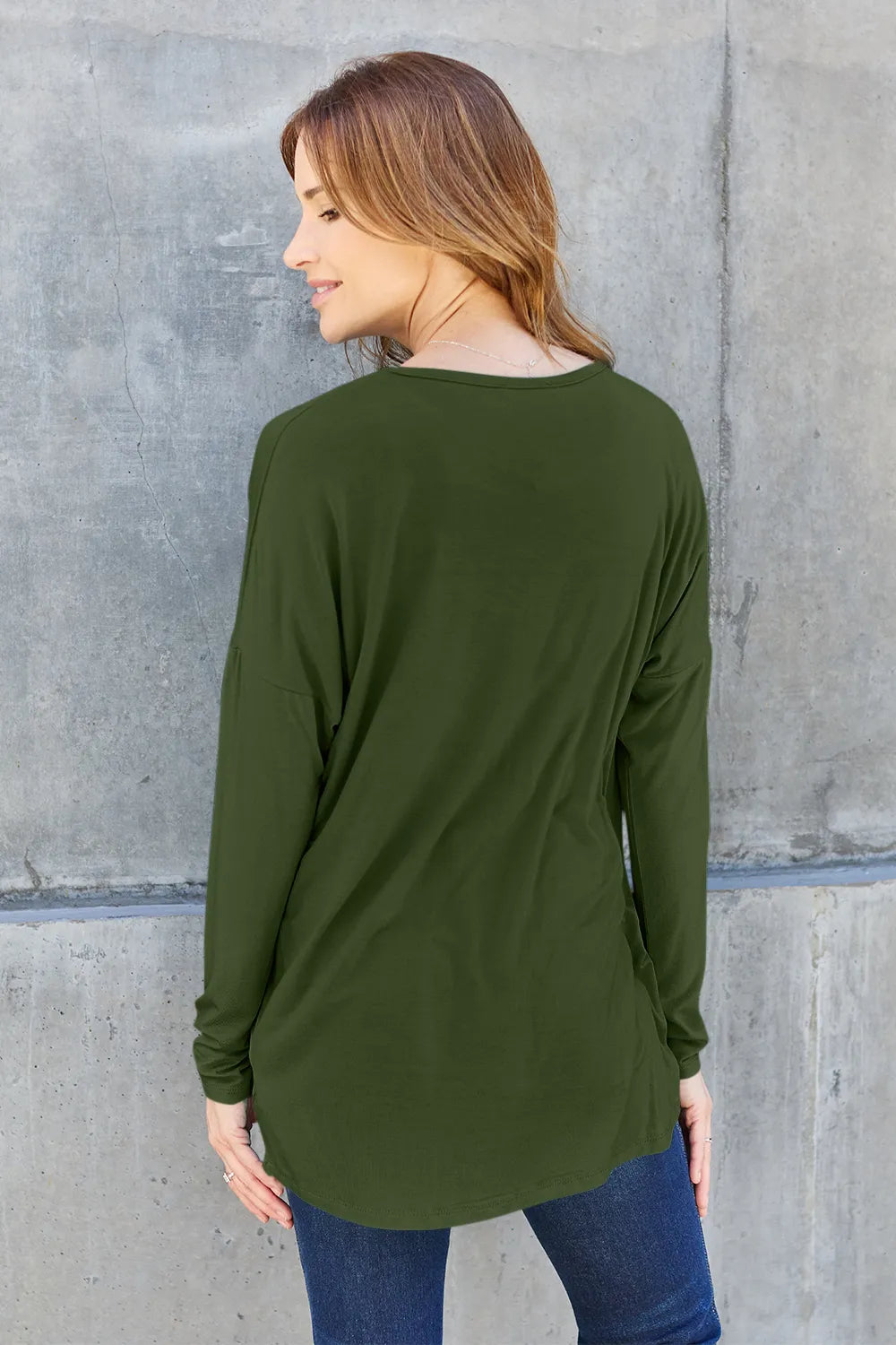 Basic Bae Full Size Round Neck Dropped Shoulder T-Shirt - LoveNest Treasures