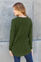 Basic Bae Full Size Round Neck Dropped Shoulder T-Shirt - LoveNest Treasures