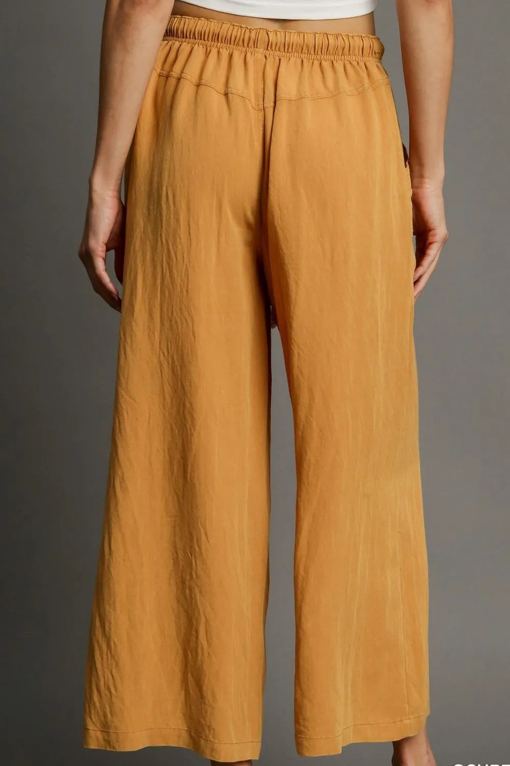 Umgee Full Size Rope Drawstring Wide Leg Pants Plus Size - LoveNest Treasures