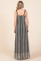 GeeGee Plus Size Striped Scoop Neck Beaded Strap Maxi Cami Dress - LoveNest Treasures