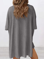 Full Size Oversized Round Neck Top and Shorts Set Plus Size - LoveNest Treasures
