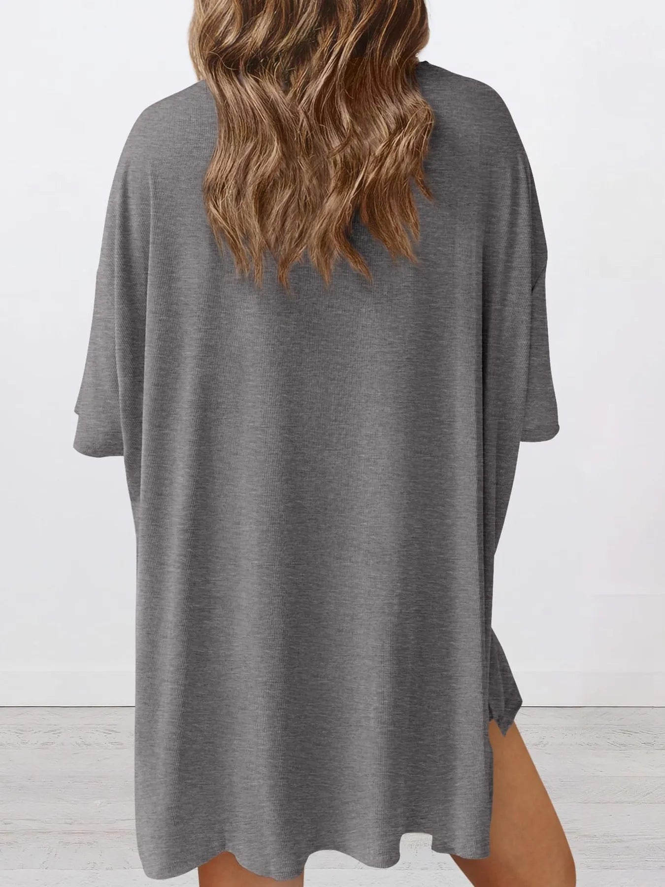 Full Size Oversized Round Neck Top and Shorts Set Plus Size - LoveNest Treasures