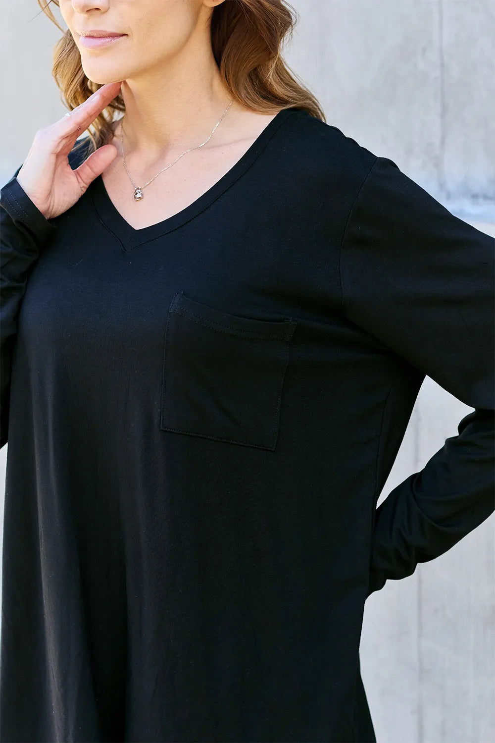 Basic Bae Full Size V-Neck Long Sleeve Top - LoveNest Treasures