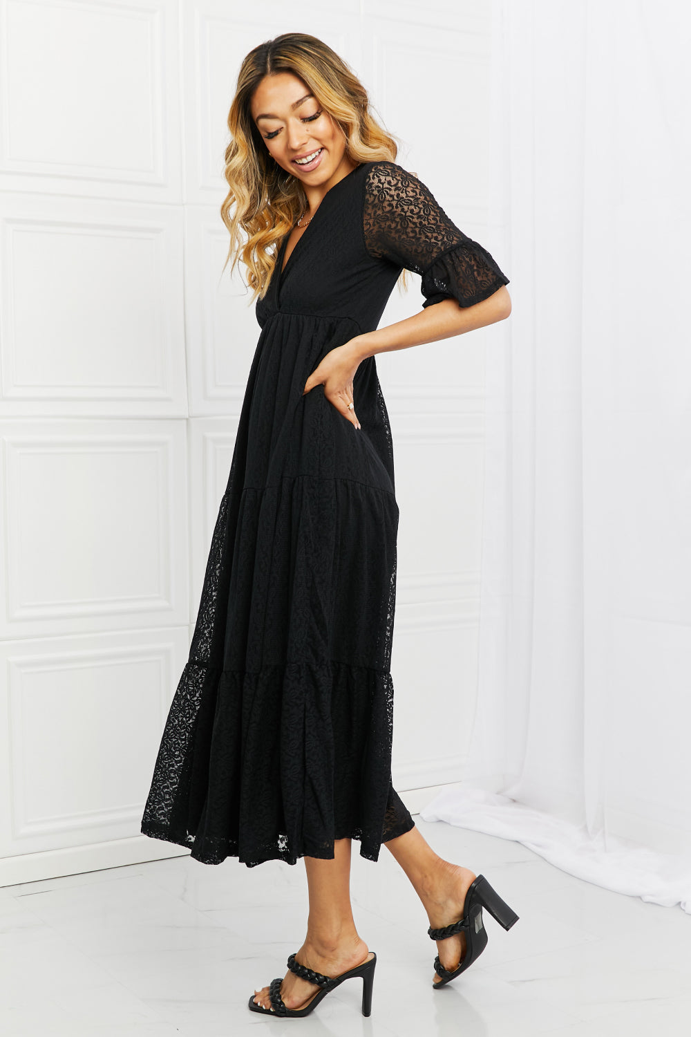 P & Rose Lovely Lace Full Size Tiered Dress - LoveNest Treasures