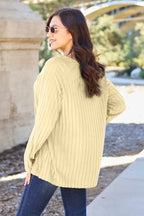 Basic Bae Full Size Ribbed Round Neck Long Sleeve Knit Top - LoveNest Treasures