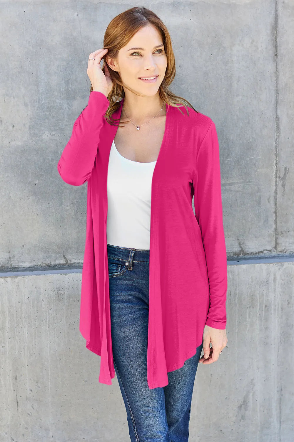 Basic Bae Full Size Open Front Long Sleeve Cardigan - LoveNest Treasures