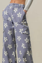 BiBi Flower Printed Side Pocket Wide Pants - LoveNest Treasures