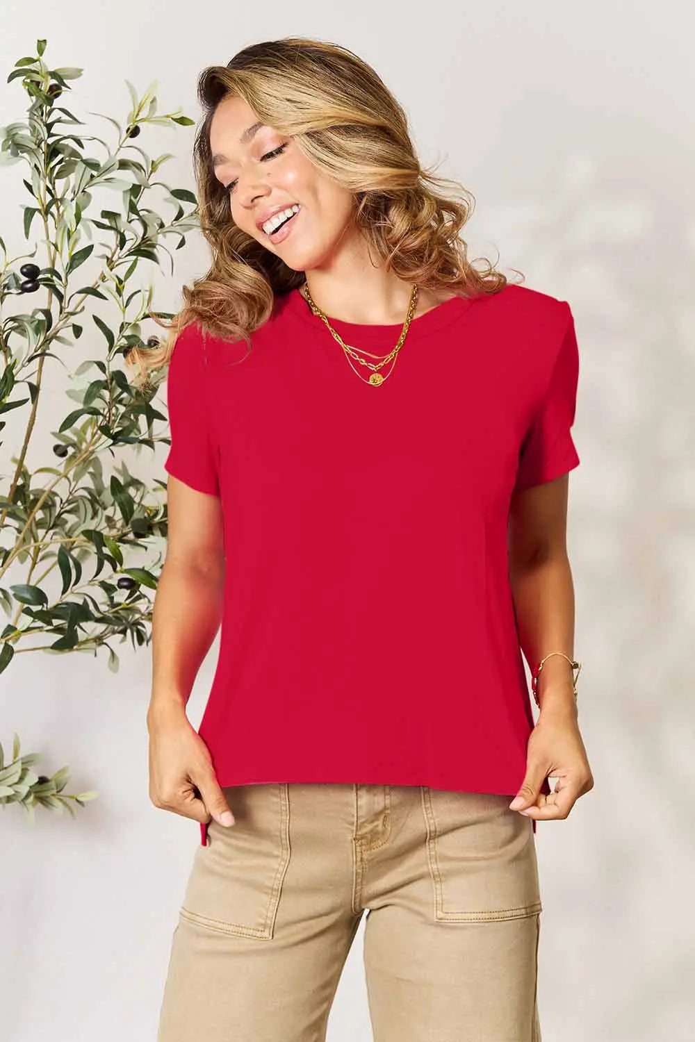 Basic Bae Full Size Round Neck Short Sleeve T-Shirt - LoveNest Treasures