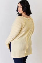 Basic Bae Full Size Ribbed Round Neck Slit T-Shirt - LoveNest Treasures