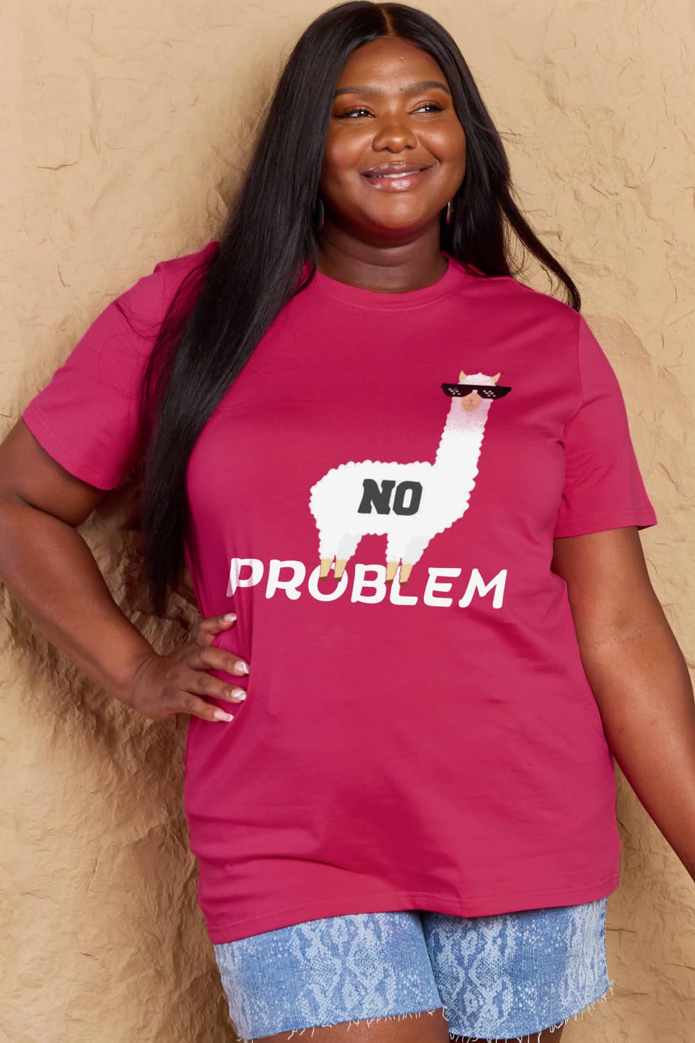 Simply Love Full Size NO PROBLEM Graphic Cotton Tee - LoveNest Treasures