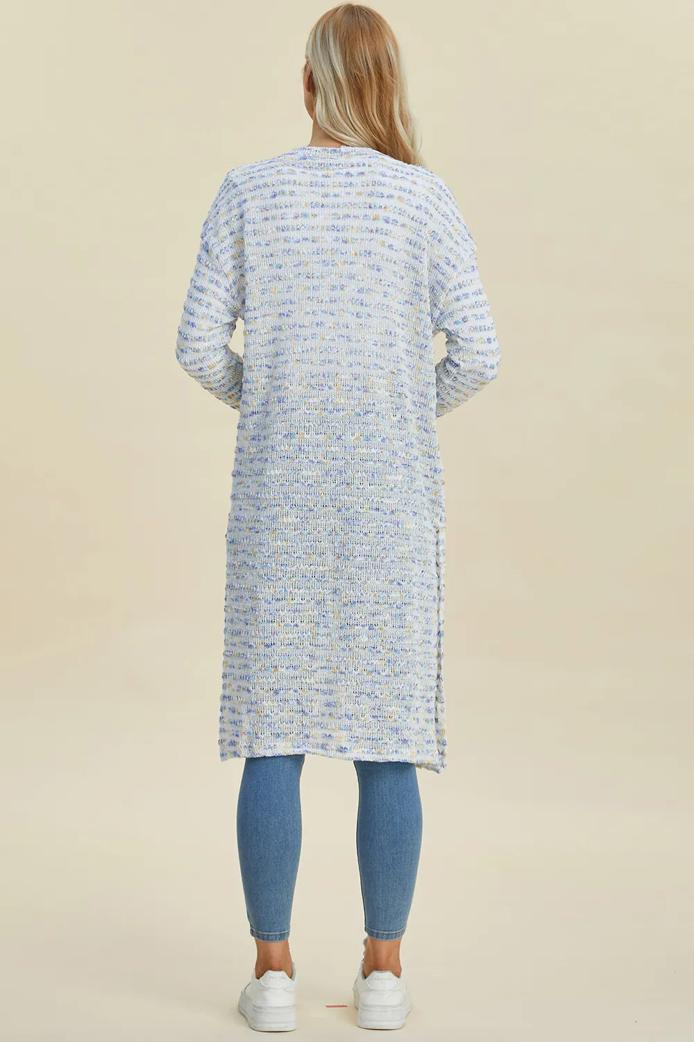 Double Take Full Size Open Front Longline Cardigan - LoveNest Treasures