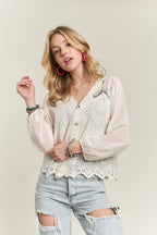 ADORA Button Down Embroidered Blouse - LoveNest Treasures