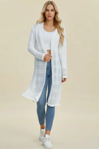 Double Take Full Size Open Front Longline Cardigan - LoveNest Treasures