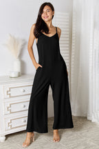 Basic Bae Full Size Spaghetti Strap V-Neck Jumpsuit - LoveNest Treasures