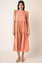 Mittoshop Ruffle Short Sleeve Tiered Maxi Dress - LoveNest Treasures