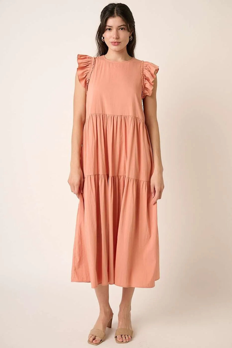 Mittoshop Ruffle Short Sleeve Tiered Maxi Dress - LoveNest Treasures