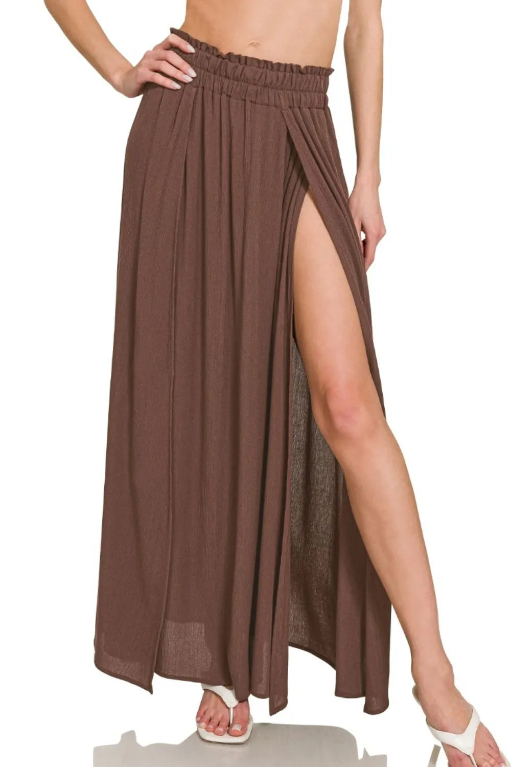 Zenana Woven Crinkle Gauze Long Skirts - LoveNest Treasures