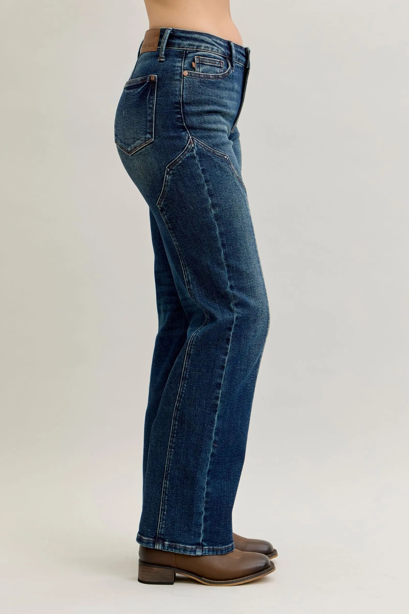 Judy Blue Full Size Seam Detail Straight Leg Jeans Plus Size - LoveNest Treasures