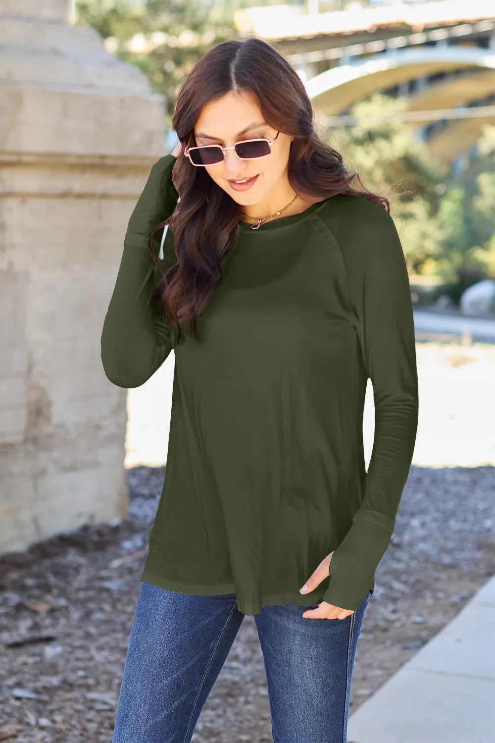 Basic Bae Full Size Round Neck Long Sleeve T-Shirt - LoveNest Treasures