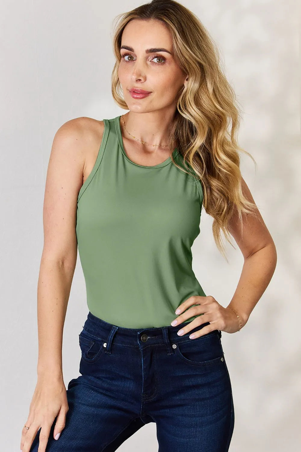 Basic Bae Full Size Round Neck Racerback Tank - LoveNest Treasures