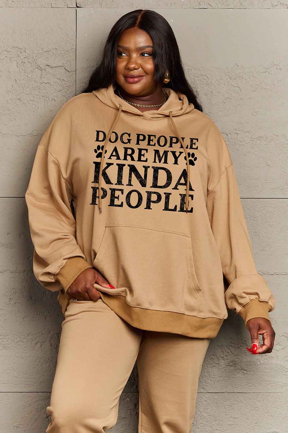 Simply Love Simply Love Full Size Dog Paw Slogan Graphic Hoodie - LoveNest Treasures