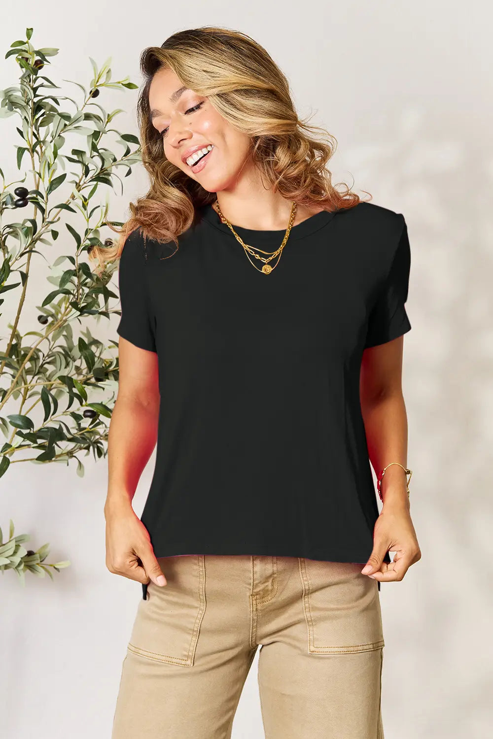 Basic Bae Full Size Round Neck Short Sleeve T-Shirt - LoveNest Treasures