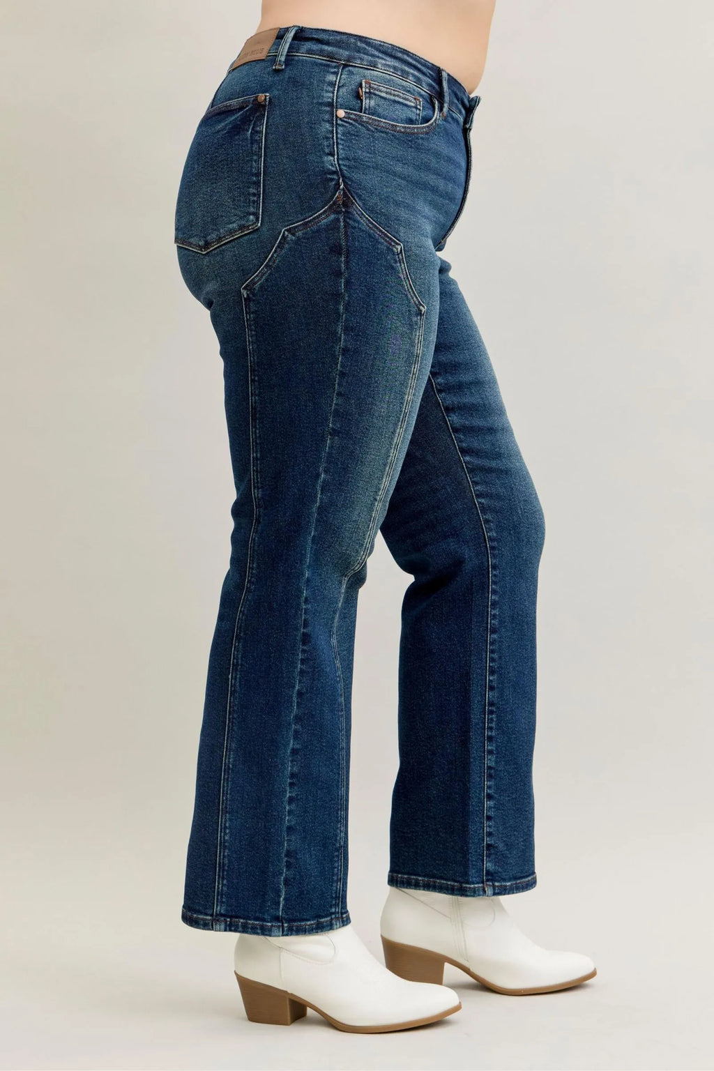 Judy Blue Full Size Seam Detail Straight Leg Jeans Plus Size - LoveNest Treasures