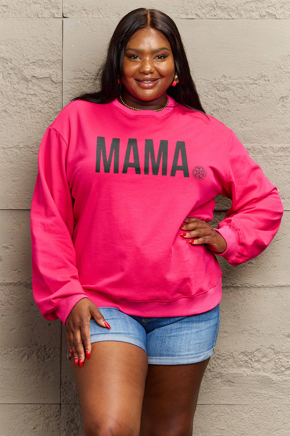 Simply Love Full Size MAMA Graphic Long Sleeve Sweatshirt - LoveNest Treasures
