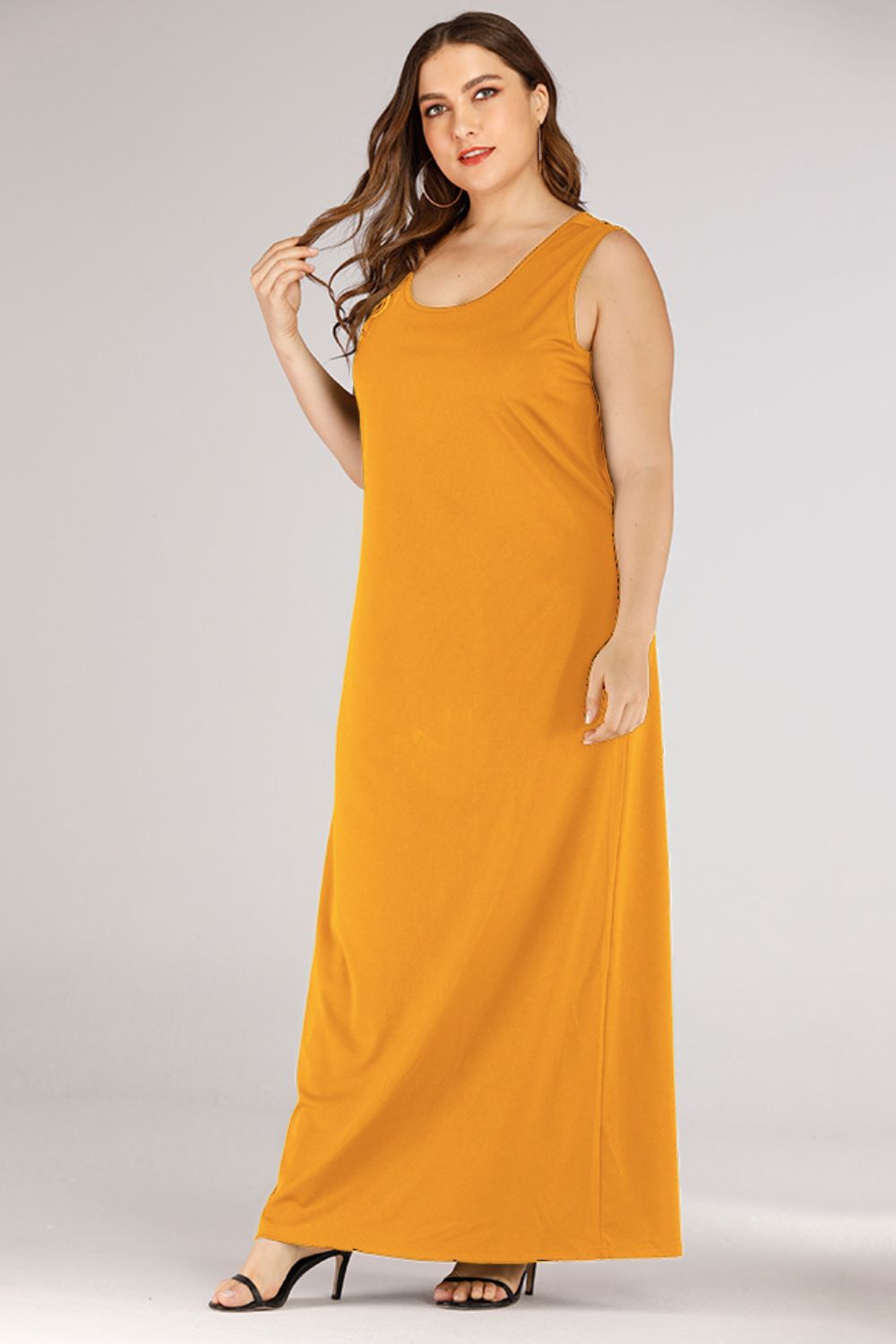 Plus Size Scoop Neck Maxi Tank Dress - LoveNest Treasures