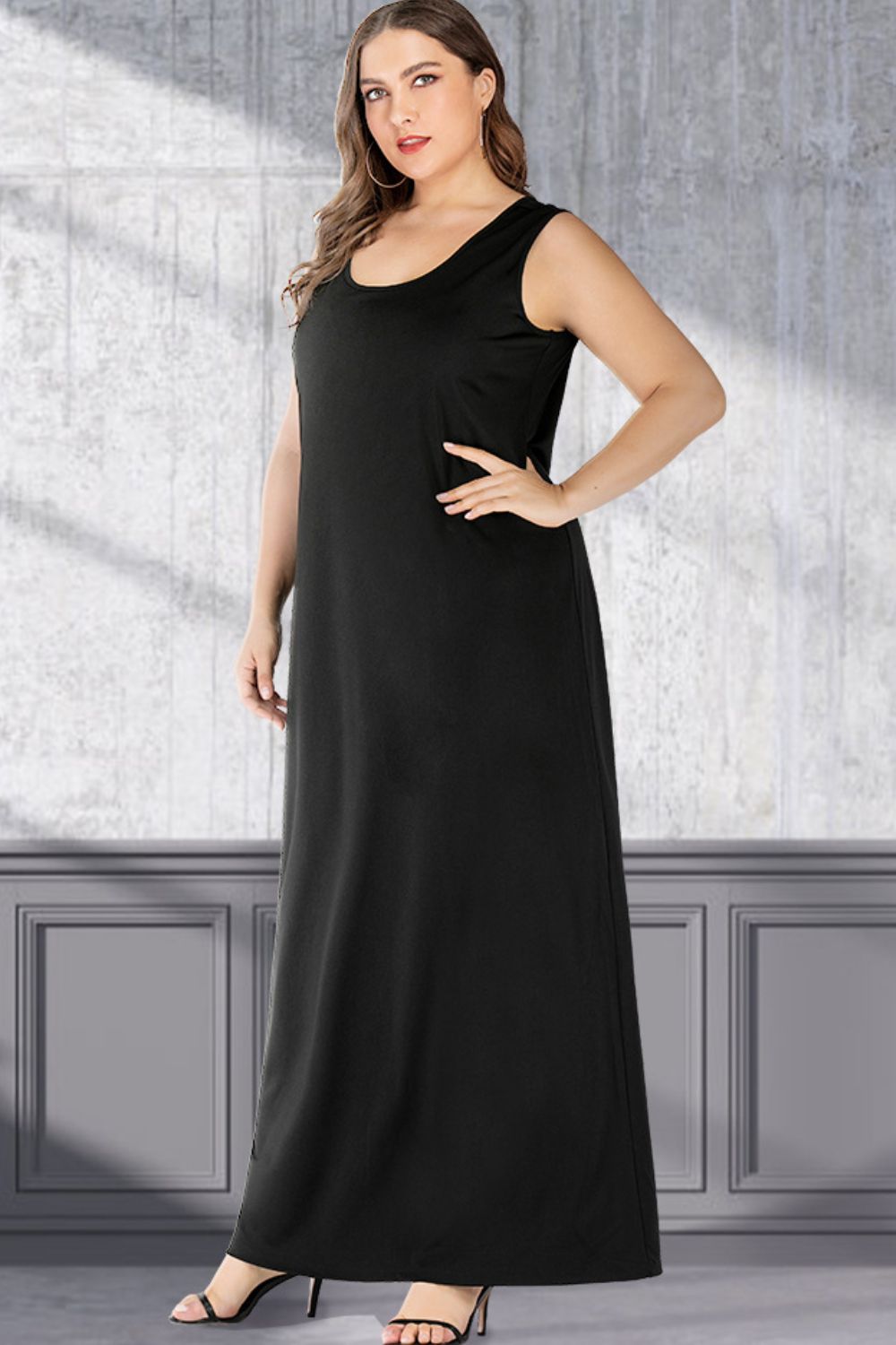 Plus Size Scoop Neck Maxi Tank Dress - LoveNest Treasures