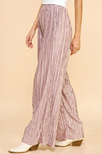 Davi & Dani Geo-pleated Elastic Waistband Pants - LoveNest Treasures