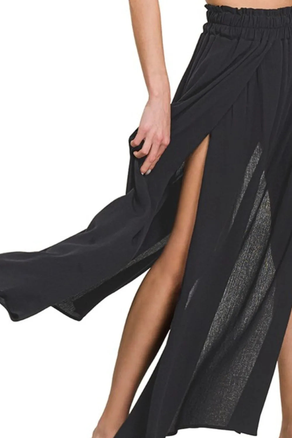 Zenana Woven Crinkle Gauze Long Skirts - LoveNest Treasures