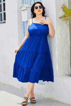 Plus Size Spaghetti Strap Tiered Dress - LoveNest Treasures