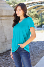 Basic Bae Full Size V-Neck Short Sleeve T-Shirt - LoveNest Treasures