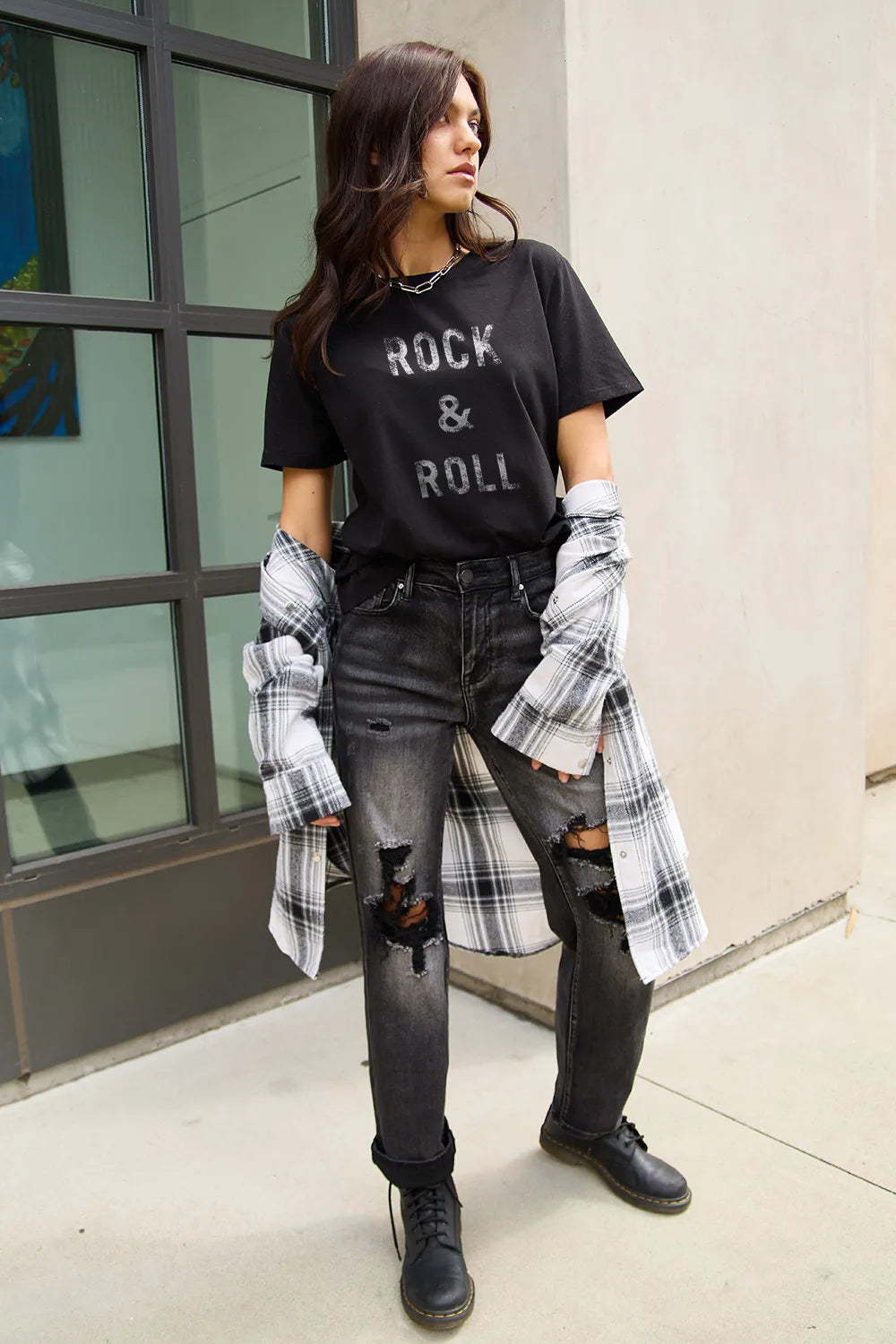 Simply Love Full Size ROCK & ROLL Short Sleeve T-Shirt - LoveNest Treasures