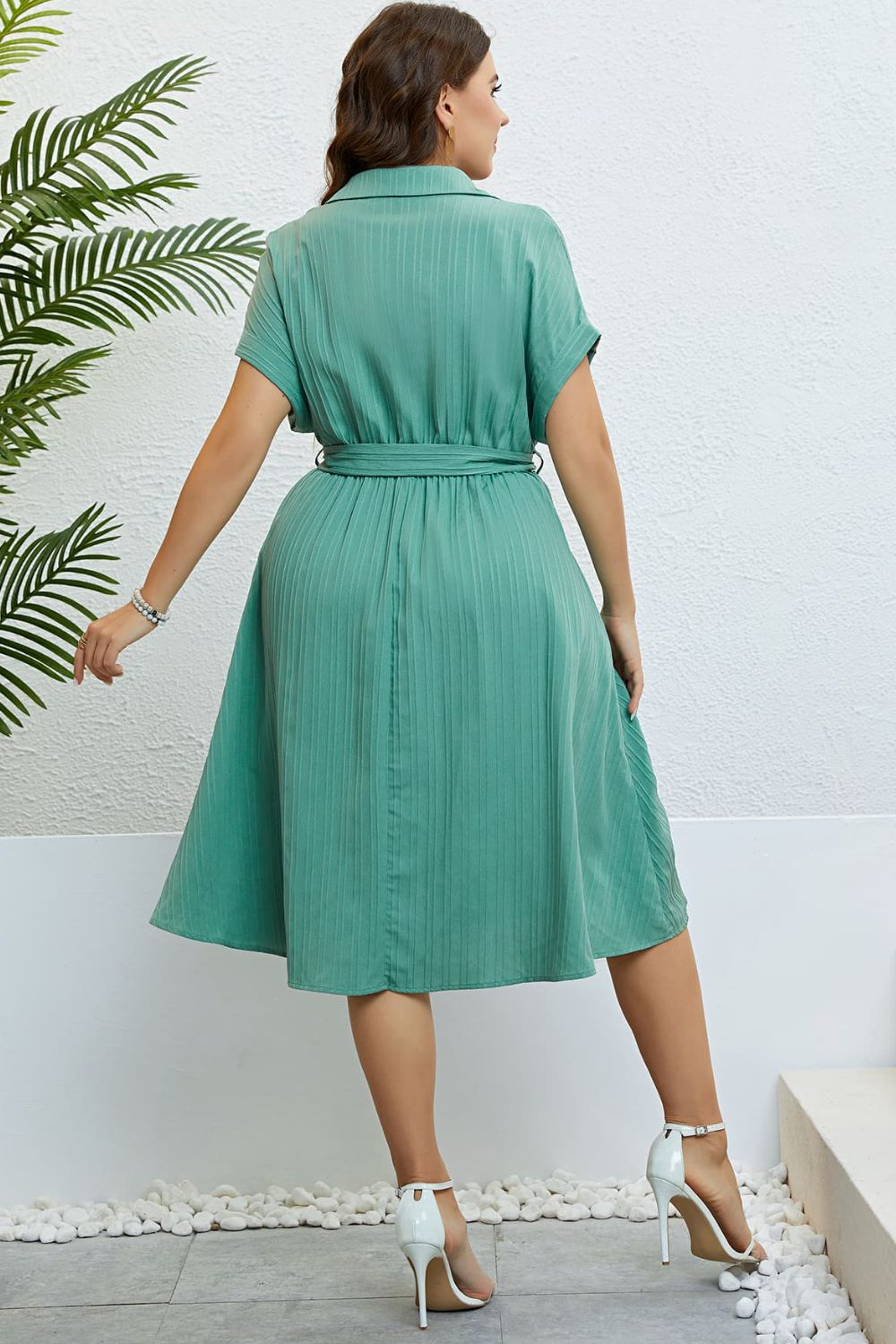 Honey Buttoned Tie-Waist Shirt Dress - LoveNest Treasures