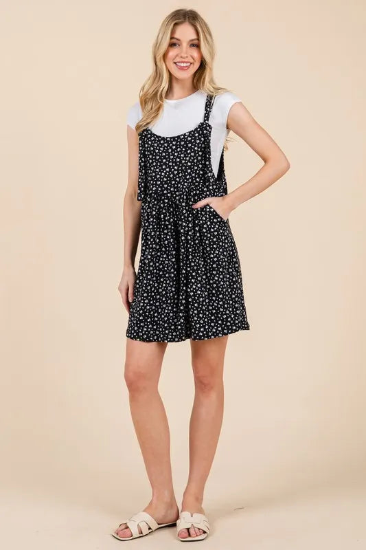 BOMBOM Floral Print Overalls with Pockets - LoveNest Treasures