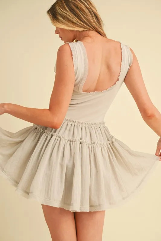 Aemi+Co Frill Sleeveless Drop Waist Mini Dress - LoveNest Treasures