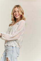 ADORA Button Down Embroidered Blouse - LoveNest Treasures