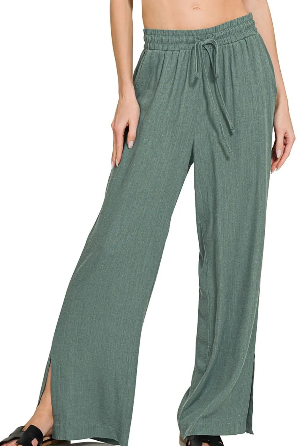 Zenana Linen Drawstring Pants - LoveNest Treasures