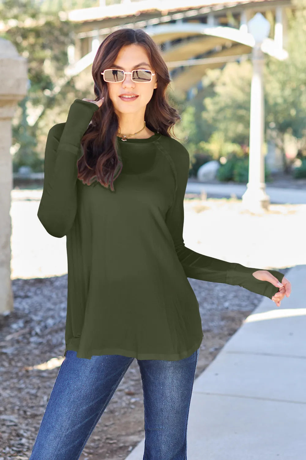 Basic Bae Full Size Round Neck Long Sleeve T-Shirt - LoveNest Treasures